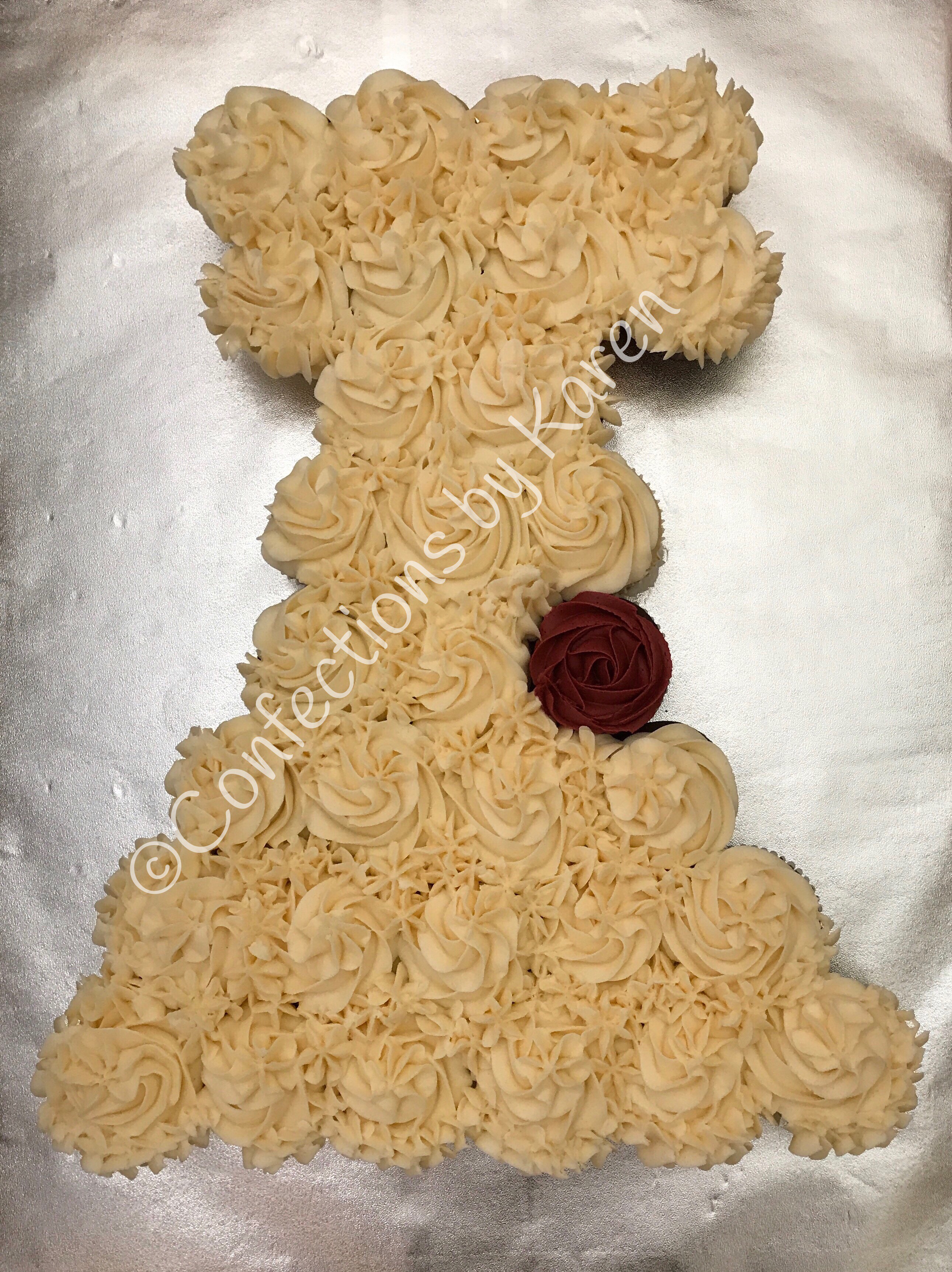 White Chocolate Raspberry & Salted Caramel Bridal Shower Cupcake Cake