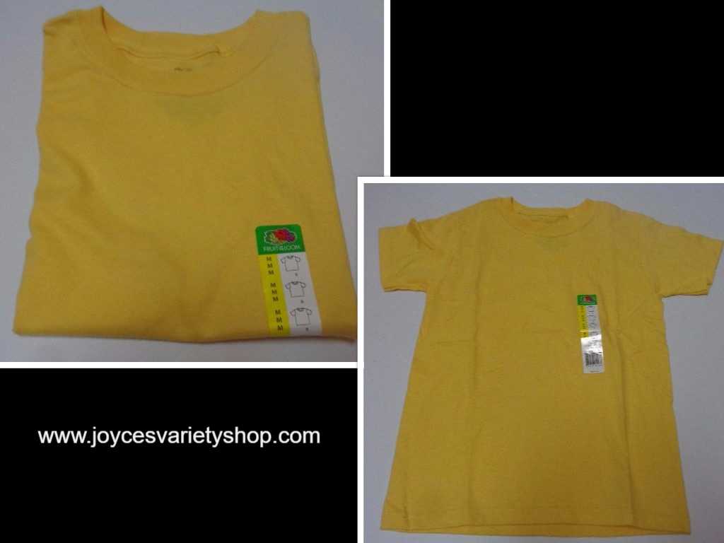 Fruit of the Loom Boy's Cotton T-Shirt NWT Sz M (8) Southern Sun Yellow