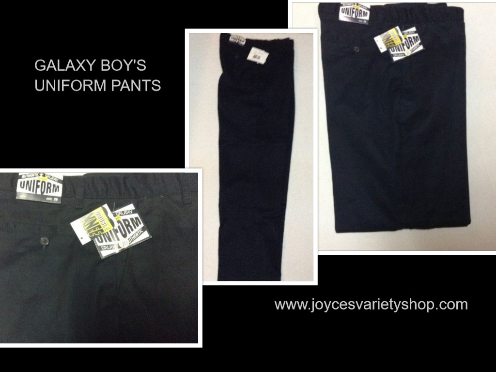 Galaxy Authentic Boys School Uniform Pants Black NWT Sz 20 Double Knee XBF-120N