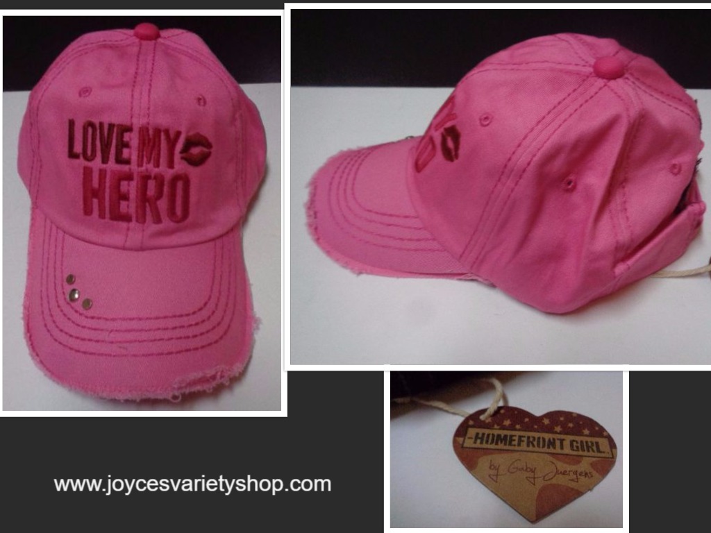 Love My Hero Pink Baseball Hat NWT Homefront Military Adjustable Gaby Juergens