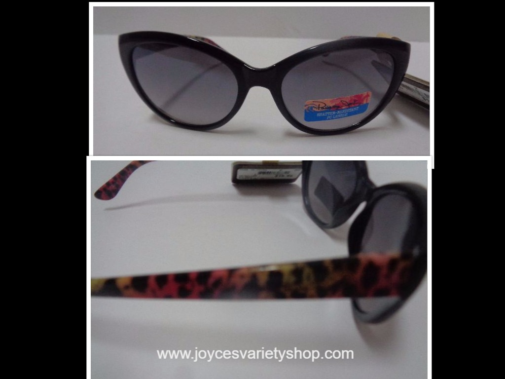 Panama Jack Sunglasses NWT Black Pink Animal Print 100% UVA UVB Protection