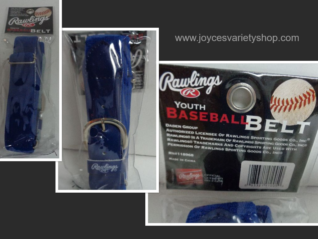 Rawlings Youth Baseball Belt Blue Fits waist 20"-34"