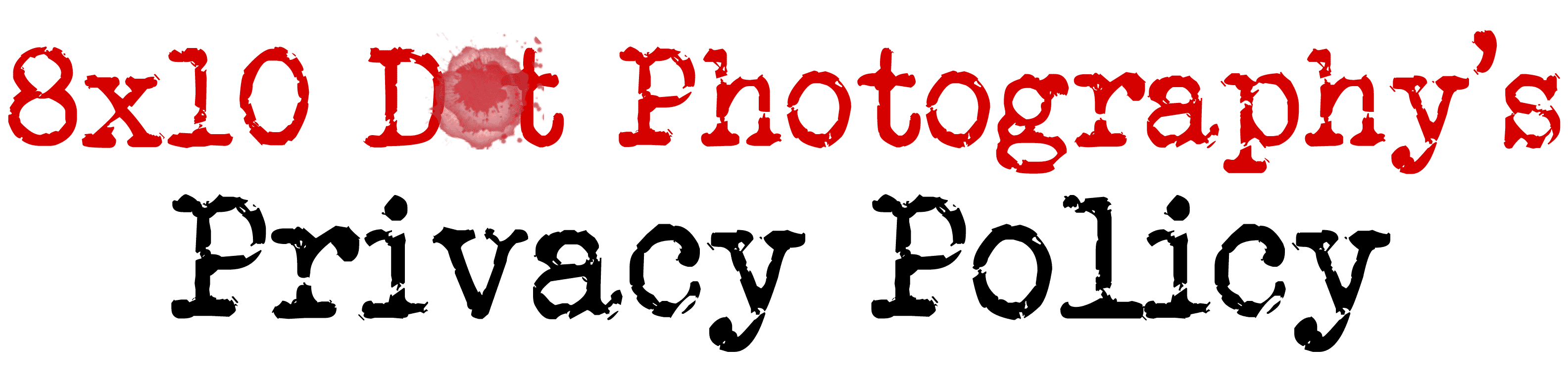 8x10 Dot Photography's Privacy Policy header title