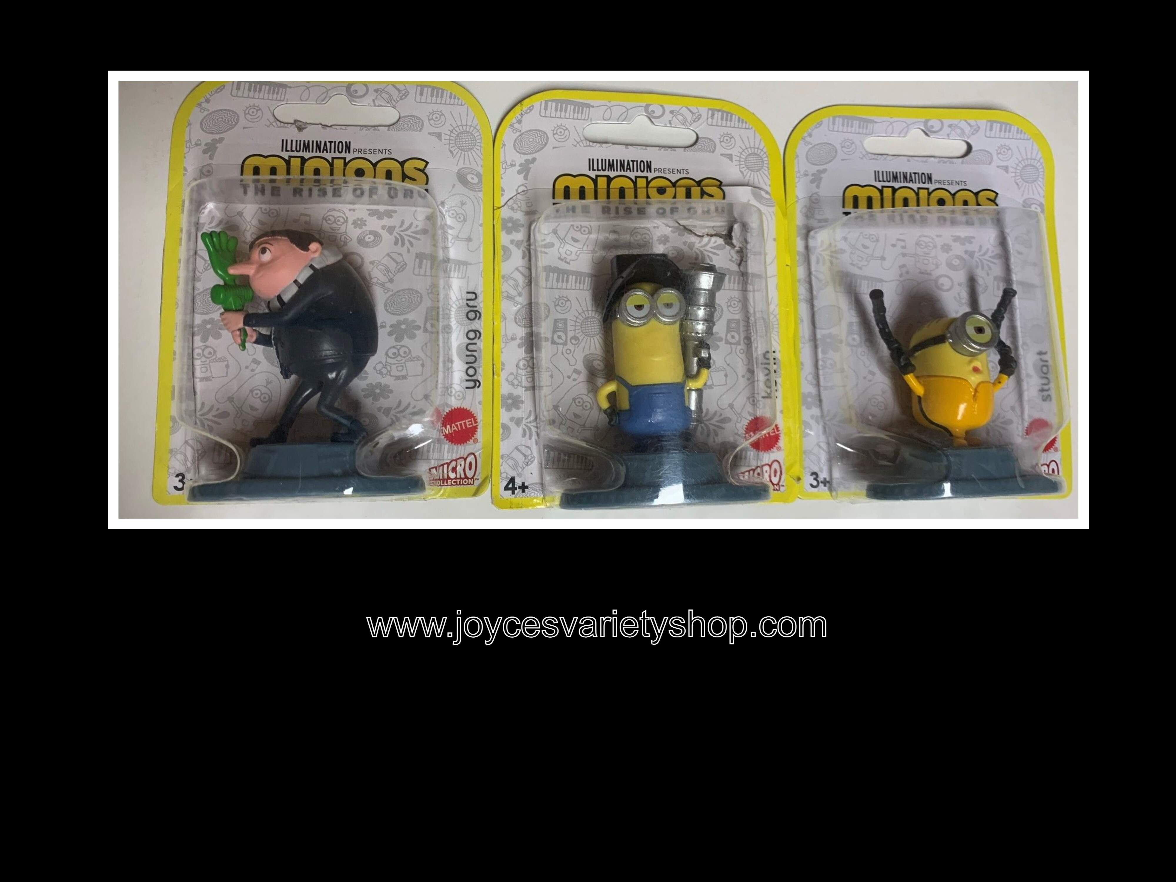 Minions The Rise of Gru Movie Characters Micro Collection 3 PC Figure Set