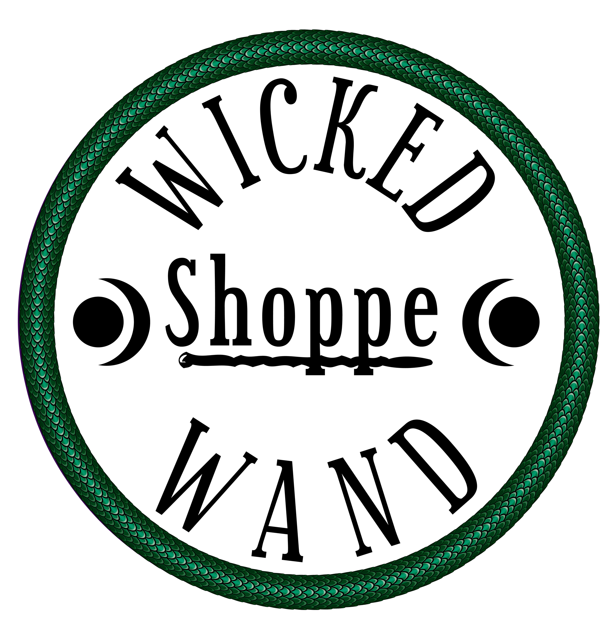 wicked wand shoppe, pagan symbols, occult design, handmade curiosities