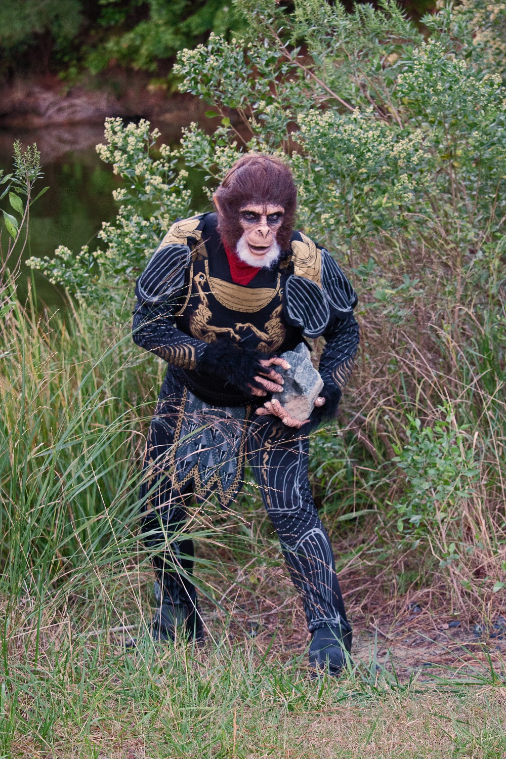 Chimp prosthetic from @Mostlyded.com Makeup& Application & modeled by me.