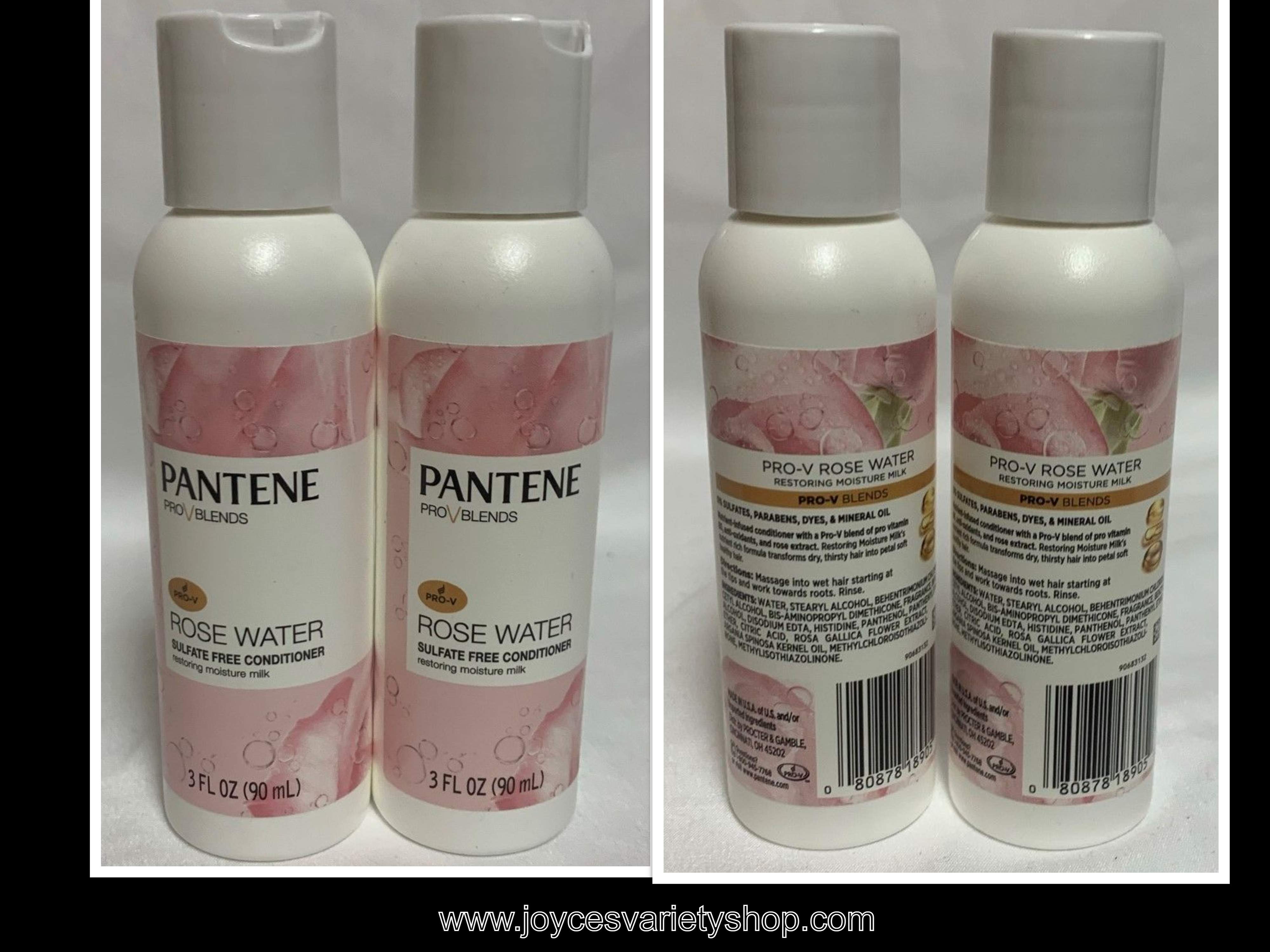 Pantene Pro-V Rose Water Hair Conditioner Sulfate Free 3 FL OZ Pack of 2